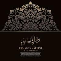 Ramadan kareem. Islamic background design with arabic calligraphy and ornament mandala. vector