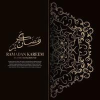 Ramadan kareem. Islamic background design with arabic calligraphy and ornament mandala. vector