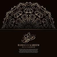 ramadan kareem. Diseño de fondo islámico con caligrafía árabe y mandala de adorno. vector