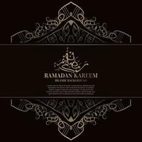Ramadan kareem. Islamic background design with arabic calligraphy and ornament mandala. vector