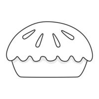 Black and white vector illustration of a pie for sale