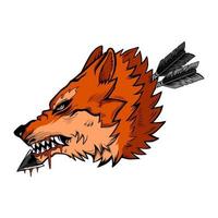 ilustración de cabeza de lobo para diseño de camiseta vector