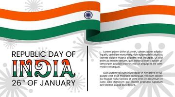 India republic day background with a waving flag vector