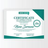 Modern certificate template. Certificate of Appreciation template. vector