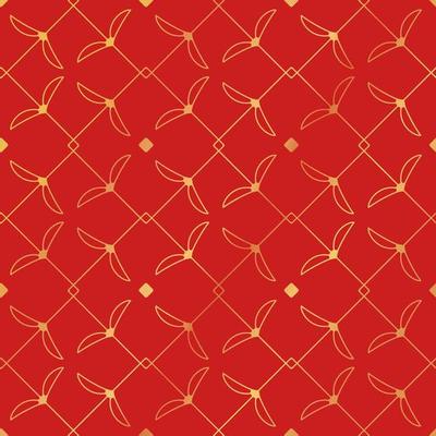 Red Chinese seamless pattern background with gradient gold decoration