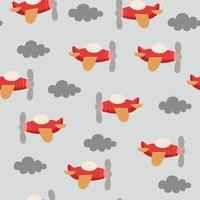 cute plane seamless pattern vector