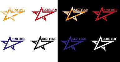 logotipo de estrella elegante con varios colores vector