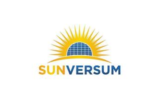 Plantilla de vector de logotipo de energía solar, conceptos de diseño de logotipo de energía de panel solar creativo