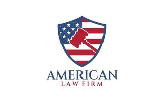 American Military law firm logo vector,with USA Flag Symbol best for justice consultant logo commercial brand vector
