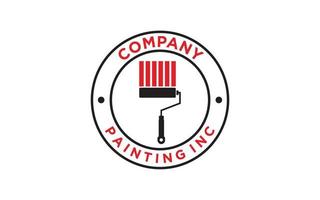 Vector logo The brush painting painter service work house real estate black red logo simple minimalist design