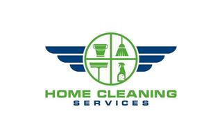 Creative Cleaning home services Concept Logo Design Template vector