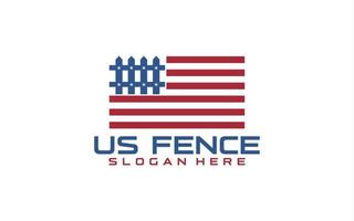 Logo u.s flag with fence vector