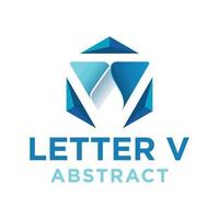 diseño de logotipo de letra v de estilo abstracto vector