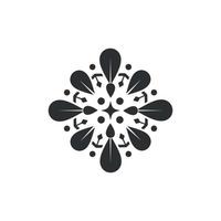 vector. Branch round banner with leaves. The black leaves of the mandala are circular. vector leaf and place for text