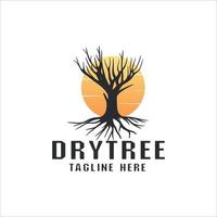 dry tree logo in the hot sun vector