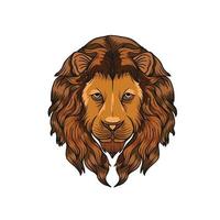 Realistic lion design logo vector template, wild animal of flesh-eating predators, on white background