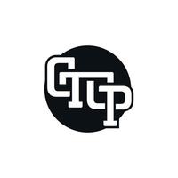 Alphabet letter GT or GP logo monogram icon, GTGP, inside circle vector