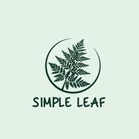 leaf stem logo design with circle combination vector