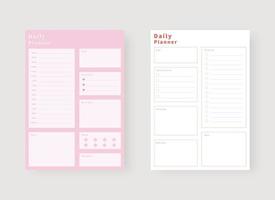 Daily planner template. Set of planner and to do list. Modern planner template set. Vector illustration.