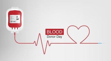 día mundial del donante de sangre, fondo del concepto de donación de sangre, bolsa de sangre, ilustración vectorial vector