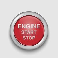 Engine start and stop button, vector illustration