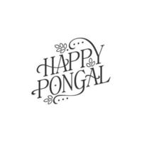 Typography of Happy Pongal Holiday Harvest Festival of Tamil Nadu South India vector