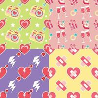 valentine objects element seamless pattern vector