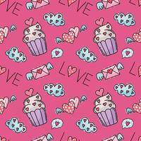 valentine's day seamless cute objects wallpaper vector