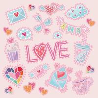 valentine objects cute item vector design isolate elements