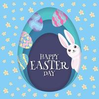 colorful happy easter day card design vector