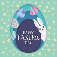 colorful happy easter day card and banner vector