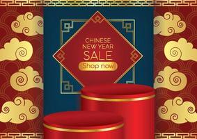 oriental background product display red and bluedesign vector