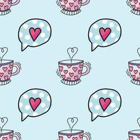 colorful cute stuffs seamless pattern for valentine's day vector