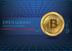 bitcoin dorado para el banner del sitio web vector