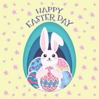 colorful happy easter day card and banner vector