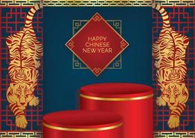 oriental background red and blue product display design vector
