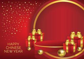 chinese new year red and gold banner design for website banner vector