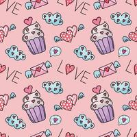 sweet cute stuffs seamless objects vector