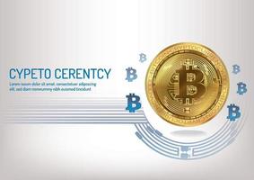 gloden bitcoin on white background vector