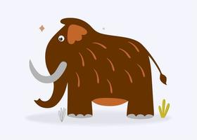 Cute little mammoth. The Stone Age. Vector illustration