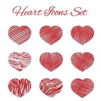 Heart icons set. Hand drawing style vector illustration. Valentine s day element of design. Easy to edit design template.
