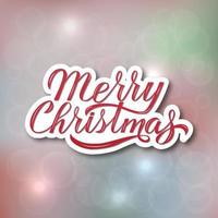 Merry Christmas hand lettering on blurred gradient background. Celebrations quote calligraphy with brush. Holidays mood vector illustration.