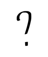 question mark isolate. the question is drawn with a marker vector