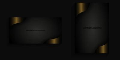 dark background with abstract golden lines with shadows for cover, poster, banner, billboard vector