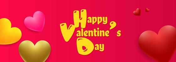 Happy Valentine's Day Horizontal Banner vector