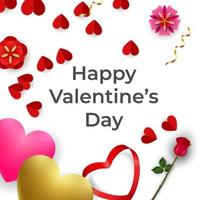 Happy valentines day romance greeting card vector