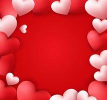 Happy valentines day with hearts and empty space for your text vector