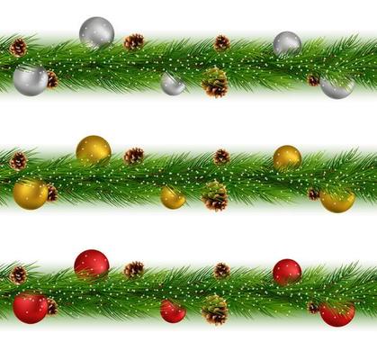 Set of christmas garlands and balls