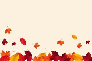 fondo de otoño con hojas de otoño cayendo vector