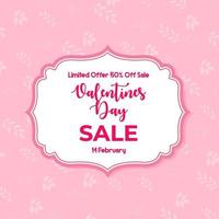 Valentines day sale banner background vector